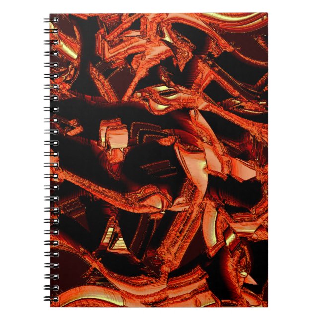 Skadad korall- eller mörk-lax, svart bakgrund anteckningsbok (Framsidan)