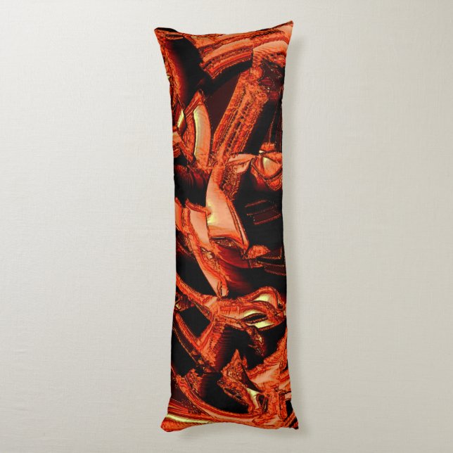 Skadad korall- eller mörk-lax, svart bakgrund kroppskudde (Baksidan (Vertikal))