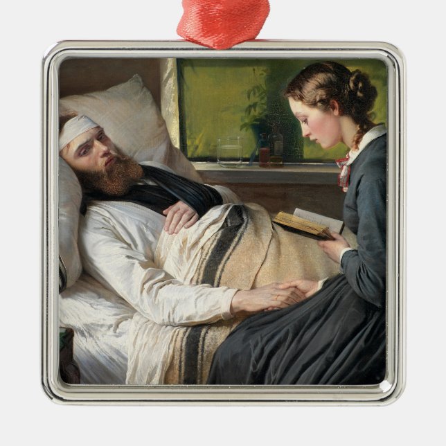 Skadad krigare (av Elisabeth Jerichau-Baumann) Julgransprydnad Metall (Framsidan)