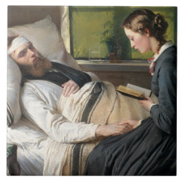 Skadad krigare (av Elisabeth Jerichau-Baumann) Kakelplatta