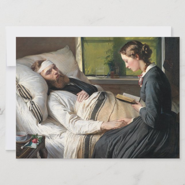 Skadad krigare (av Elisabeth Jerichau-Baumann) Kort (Framsida)