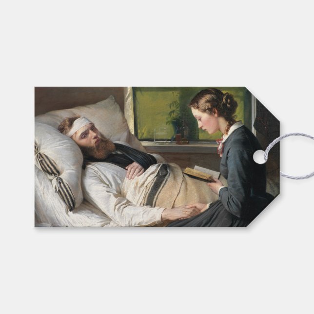 Skadad krigare (av Elisabeth Jerichau-Baumann) Presentetikett (Framsidan (Horisontell))