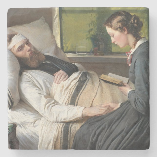 Skadad krigare (av Elisabeth Jerichau-Baumann) Stenunderlägg (Framsidan)