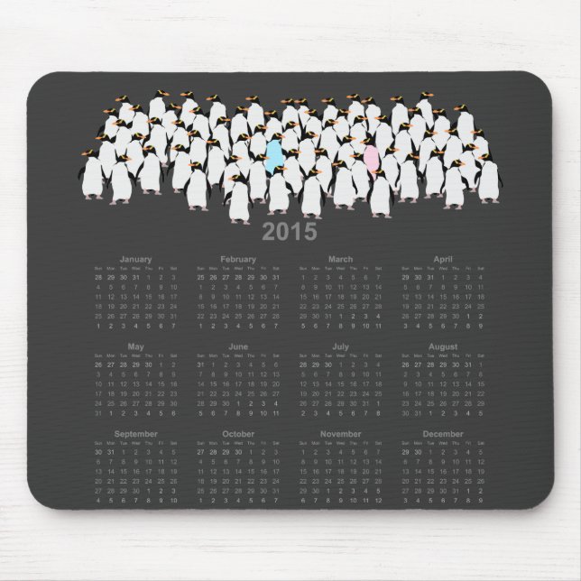 Skadad penguin-kalender 2015 musmatta (Framsidan)