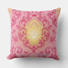 Skadad Rosa, rött och Gult Pillow Kudde