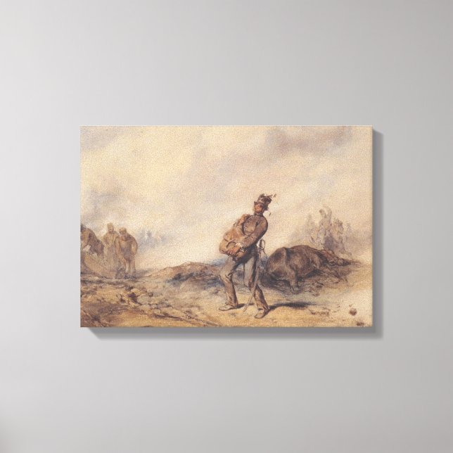 Skadad soldat efter slaget (Krig-scenen) Canvastryck (Framsida)