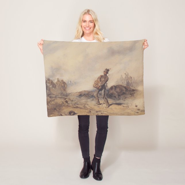 Skadad soldat efter slaget (Krig-scenen) Fleecefilt (På plats)