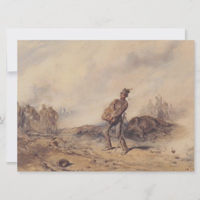 Skadad soldat efter slaget (Krig-scenen) Kort (Framsida)