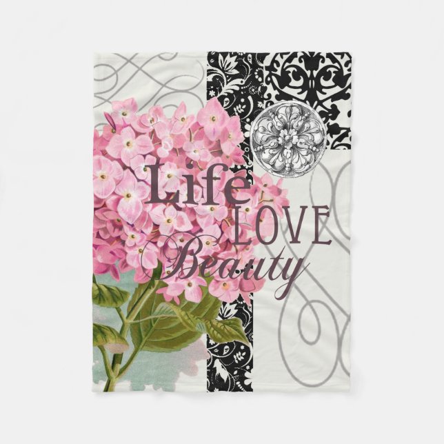 Skadad Söt för Blommigt av skademönster Fleecefilt (Framsidan)