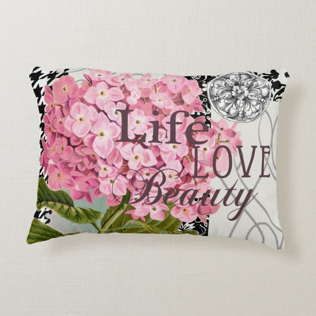 Skadad Söt för Blommigt av skademönster Prydnadskudde (Baksidan)