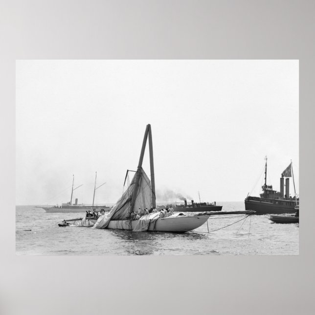 Skadad Tävla Yacht, 1899 Poster (Framsidan)