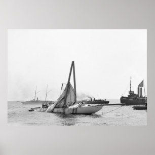 Skadad tävlings- yacht, 1899 poster
