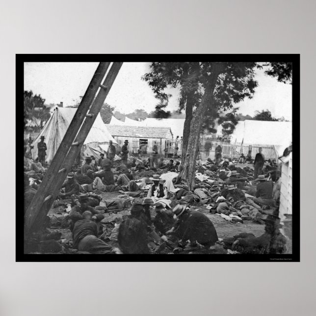 Skadade soldater på sjukhuset i Krig 1862 Poster (Framsidan)