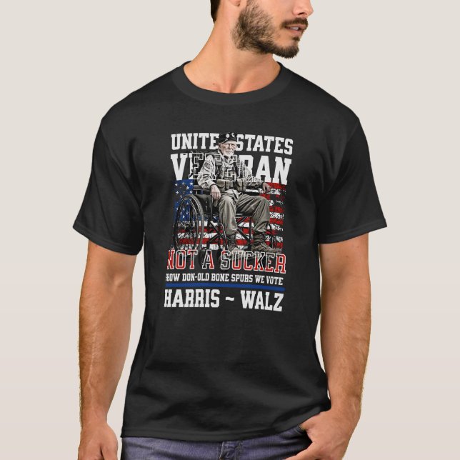 Skadade veteraner för Harris Walz 2024 T Shirt (Framsida)