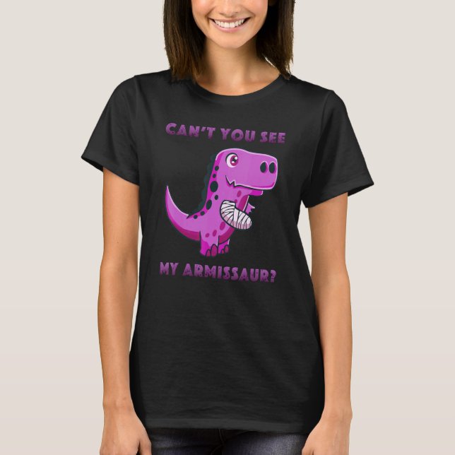 Skadan Brken Arm får snart Cute rex Armisaur T Shirt (Framsida)