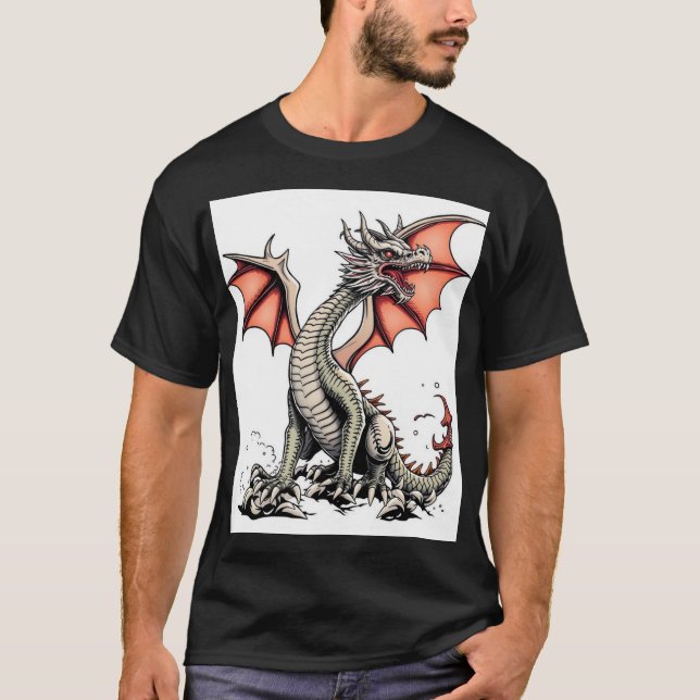 "Skadan hos Crimson-Winged Drake" T Shirt (Framsida)