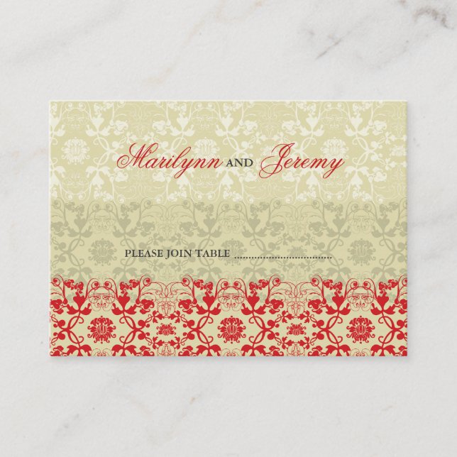 Skadat Anpassningsbar för  av skräppost för Snöre  Placeringskort (Framsida)