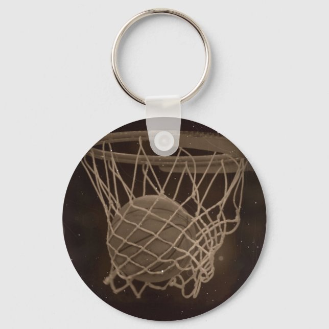Skadat basketbollfoto nyckelring (Framsida)