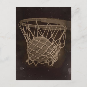 Skadat basketbollfoto vykort