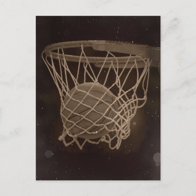 Skadat basketbollfoto vykort (Framsida)