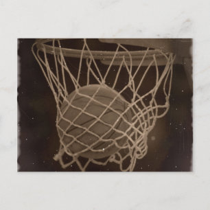 Skadat basketbollfoto vykort