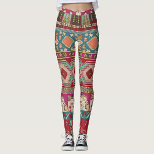 Skadat Blommigt Geometric Colorful Patchwork Leggings