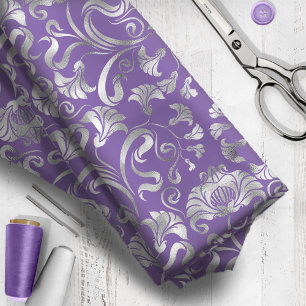 Skadat Blommigt Shimmer Silver valfritt bakgrundsI Tyg