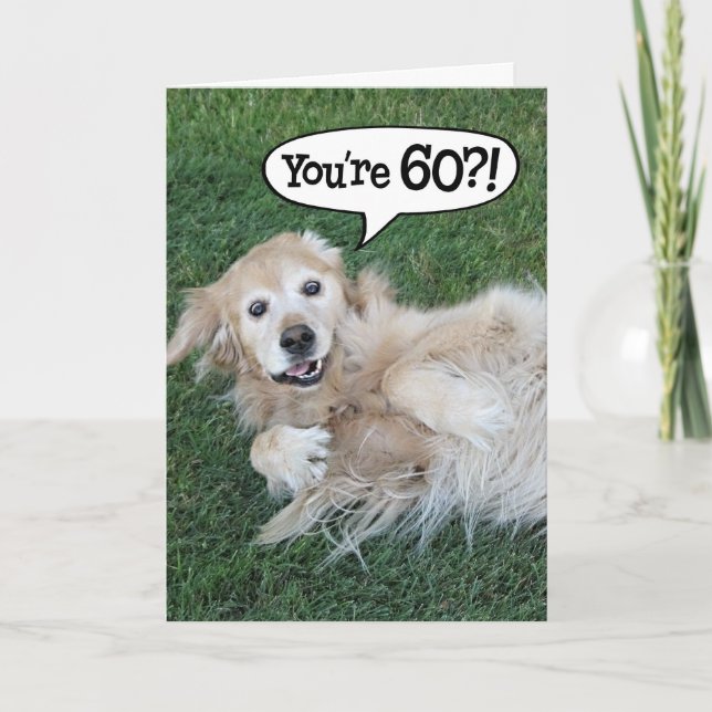 Skadat Golden Retriever 60:e födelsedagskortet Kort (Framsida)