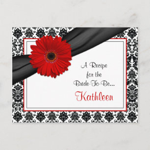 Skadat Röda Gerber-Daisyns receptkort för Bride Vykort