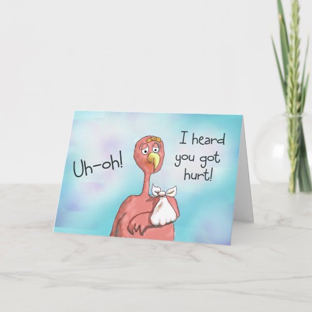Skadat Rosa Flamingo-kort Kort (Framsida)