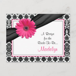 Skadat Rosa Gerber Daisy Recept Card för Bride Vykort