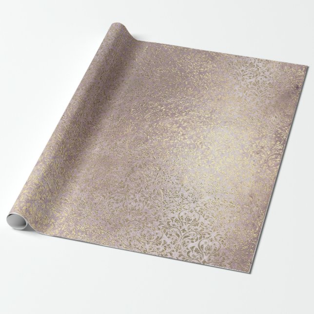 Skadat  Royalet Rosa ros Guld Foxier Powder Presentpapper (Utrullad)