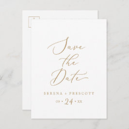 Skadat vykort för Guld Spara datum meddelande