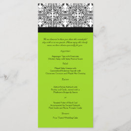 Skaddelight in Lime Green Bröllop Menu Meny