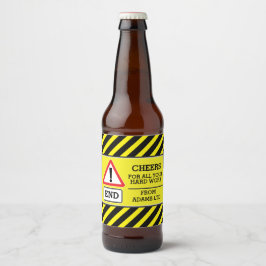 Skådearbetarna slutar märka öl ölflaska etikett