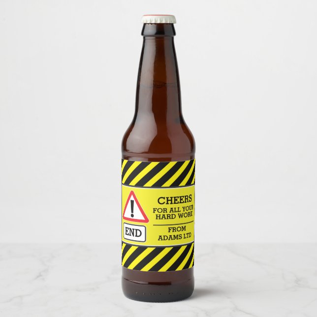 Skådearbetarna slutar märka öl ölflaska etikett (Framsida)