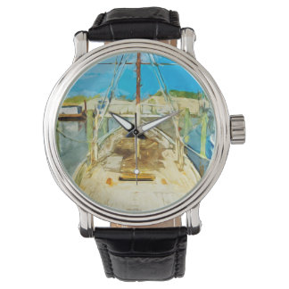 Skadebåtar under Reparation Abstrakt Impressionism Armbandsur