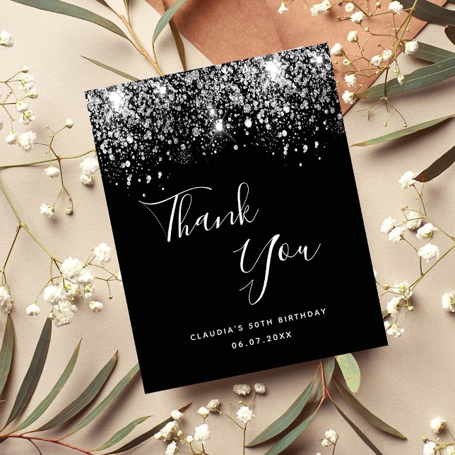 Skådedagen, svart silver glitter, tack (Skapare uppladdad)