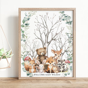 Skådedjur Greenery Thumbprint Guestbook Poster