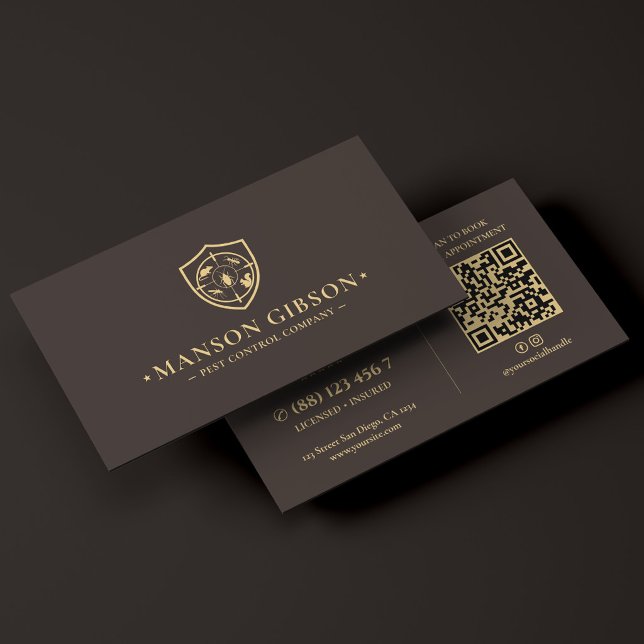 Skadedjursbekämpning Logo Espresso Modern Extermin Visitkort (Pest Control Logo Espresso Modern Exterminator Business Card
)