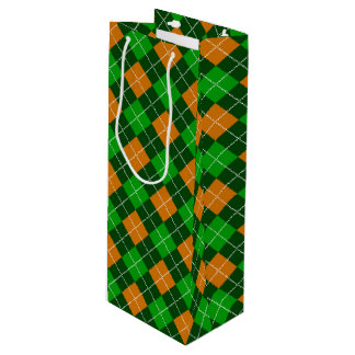 SKADEER AV GRÖNT OCH ORANGE IRISH PLAID MÖNSTER