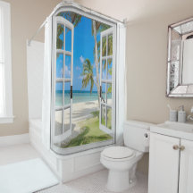 Skådegardiner för tropisk strandremsa i Handflatan