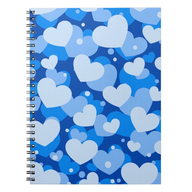 SKADER AV BLÅVATTENFÄRGHJÄRTOR KÄRLEK ANTECKNINGSBOK (Framsidan)