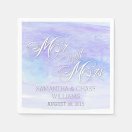 SKADER AV BLUES VATTENFÄRG BRÖLLOP PAPPERSSERVETT