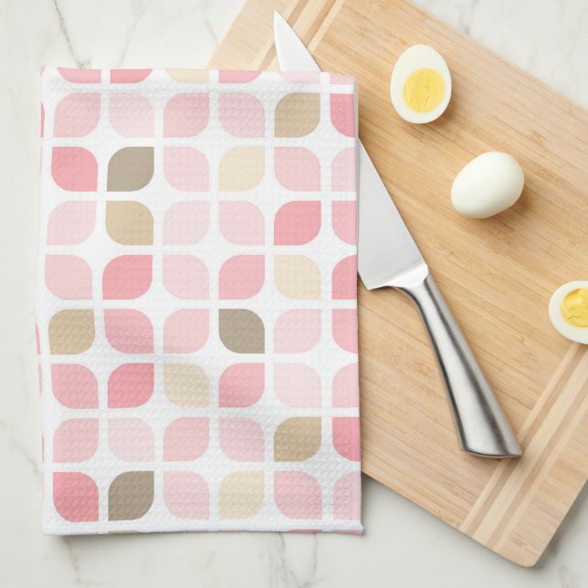 SKADER AV ROSA BROWN WHITE LÖV MÖNSTER KÖKSHANDDUK (Vikt i Fjärdedel)