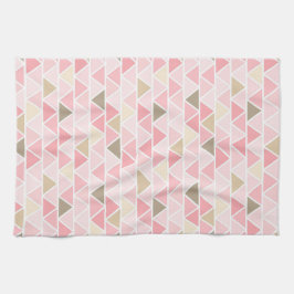 SKADER AV ROSA BROWN WHITE TRIANGLE MÖNSTER KÖKSHANDDUK