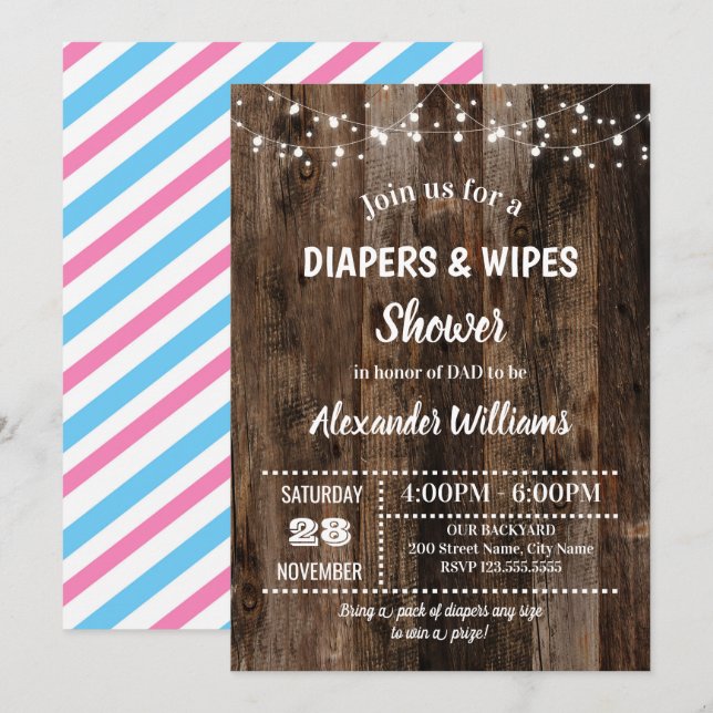 Skådeskåp för Baby Inbjudningar (Fram/baksida)