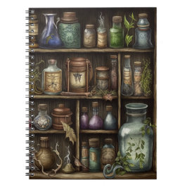 Skådeskåp med örter och ögonbollar anteckningsbok