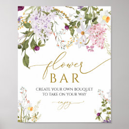 Skådeskylt för blommor av släktet Meadow Wildblomm Poster