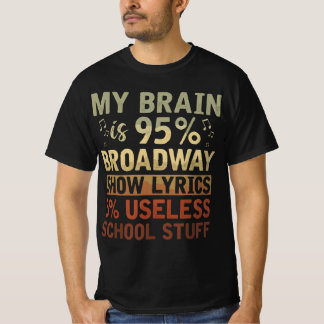 Skådespelare Gåva Min Hjärna Är 95% Broadway Show T Shirt